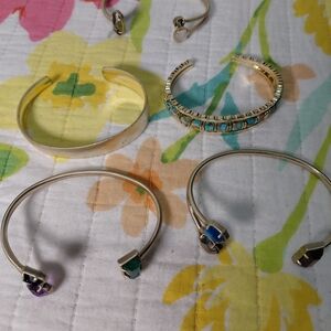 Bundles Of (5) Elegant Kendra Scott Gold and Silver Cuff Bracelet Set